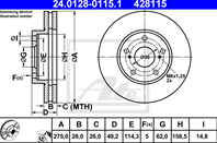 24.0128-0115.1_диск тормозной передний! toyota camry 3.0i v6 24v vzv10 91&gt