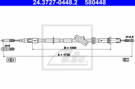 Трос ручника mer w211/s211/c219 2.2/2.7/2.8/3.2/4.2cdi/2.0/2.4/3.2/3.5/5.0 зад r (l=1726mm)