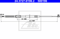 ТРОС РУЧНИКА VW TOURAN 1.4-2.0/1.9TDI/2.0TDI 03- L/R L1561mm