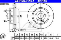 24.0126-0116.1 диск тормозной передний! mb mw163 2.3-4.3 98&gt