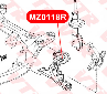 САЙЛЕНТБЛОК РЫЧАГА ПЕРЕДНЕЙ ПОДВЕСКИ ЗАДНИЙ VTR MZ0118R