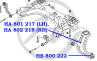 Рычаг передней подвески  нижний  левый MICRA (K12E) 02- Пара - HA 802 218Содержит: с/блоки - HR 801