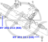 Наконечник рулевой тяги  правый AUDI A3  VW GOLF IV  SKODA OKTAVIA 1996- Пара - HT 201 211