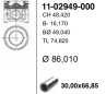 86,00 mm. Порш.+палец, без колец 2,2 RWD RUS 150ps 11- h74,82 c отв масл/форс