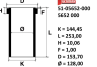 128 mm. Гильза K=144,45, L=253, H=10,06, D=153,7